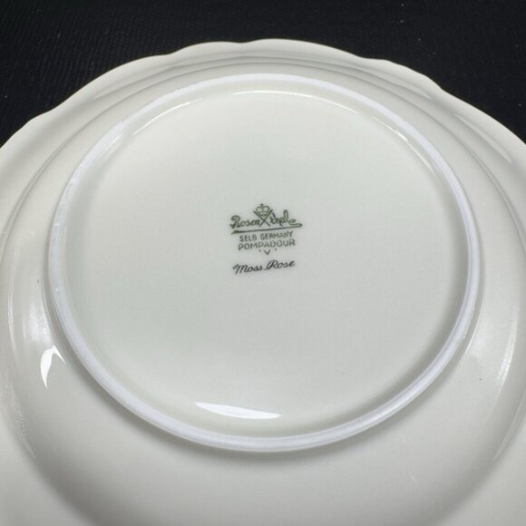 Rosenthal POMPADOUR Moss Rose Ivory Porcelain Deep Dish Bowl Self Germany Set 3 - Picture 6 of 16